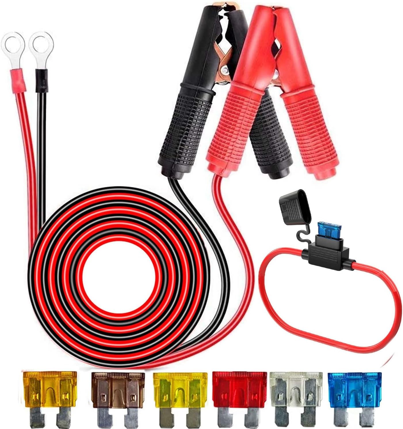 RUNCCI-YUN 12v/24v Crocodile Clips,Car Battery Clip,Battery Alligator Clips To