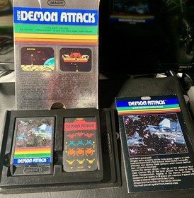 INTELLIVISION 3 GAME LOT /DEMON ATTACK POKER/DRAGONFIRE CLEANED & TESTED