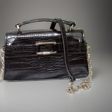 Zara Black Croc-Embossed Mini Bag New With Ta...