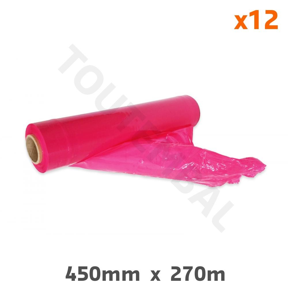 Film étirable rose opaque anti regard pour sécuriser les envois de colis sensibles par 12