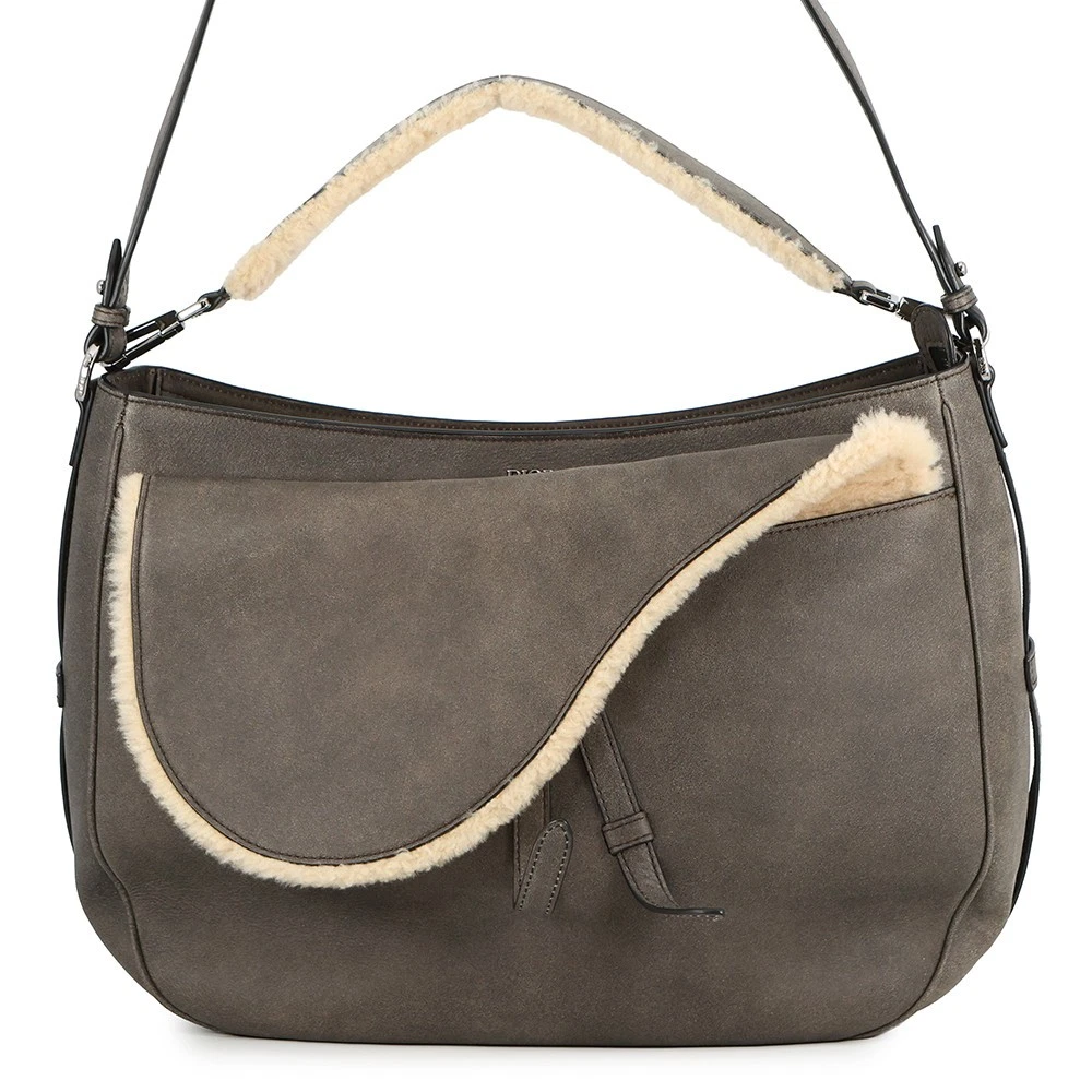 Dior — Dior Saddle 2-way soft bag Leather/Mouton Brown