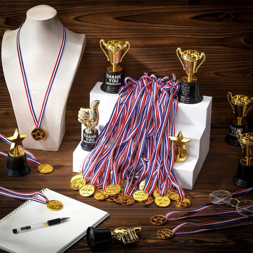 300 Pcs Kids Plastic Winner Award Medals Gold Winner Medals for Parties, Game... - Zdjęcie 5 z 7