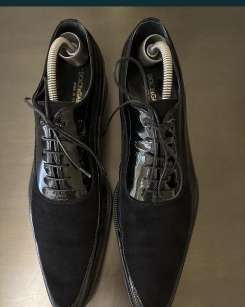Men Dolce & Gabbana Heels Black Leather 40
