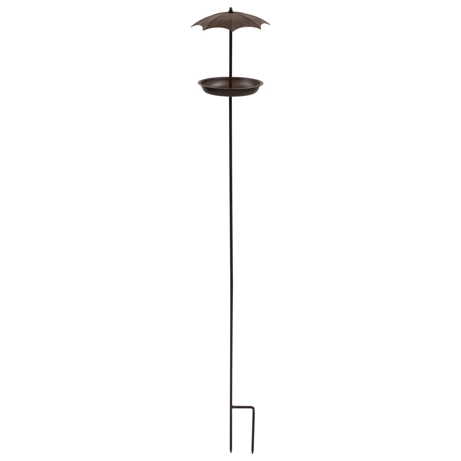 Cast Iron Bird Feeder Bath with Ground Stake & Umbrella – Seeds, Fat Balls, Nuts