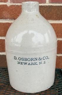 Rare Newark NJ Liquor Stoneware 1 Gal Jug Signed D Osborn & Co. Spigot Version