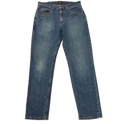 Lee Jeans Herren 32W 28L Blau Regular Fit Straight Leg Stretch Denim