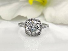 2.37Ct White Round CZ Engagement Wedding Ring In Solid 925 Sterling Silver