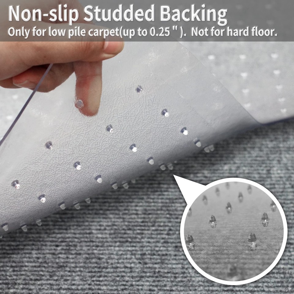 Chair Mat for Carpeted Floor with Lip,47''×36'' PVC Carpet Protector