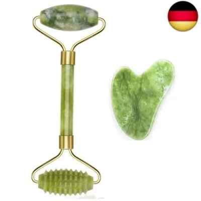 100% Jade Roller Set, Gua Sha MassagegeräT, Natü Rliche Jaderolle, Gesichts FüR