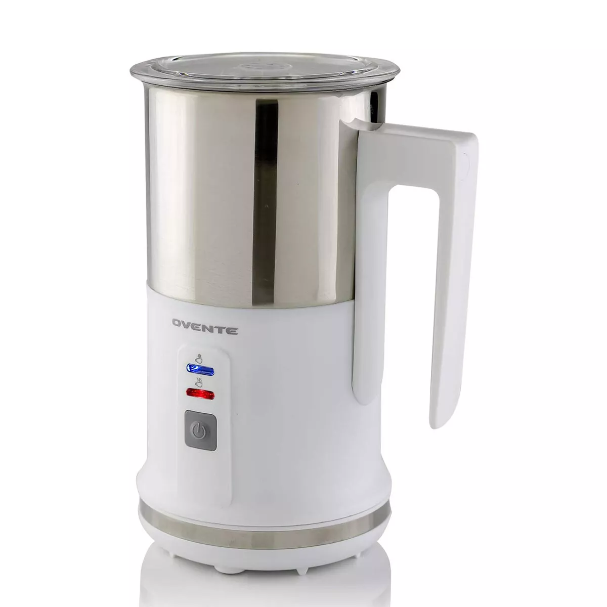 Ovente FR1208W Electric Stainless Steel Milk Frother and Steamer, White