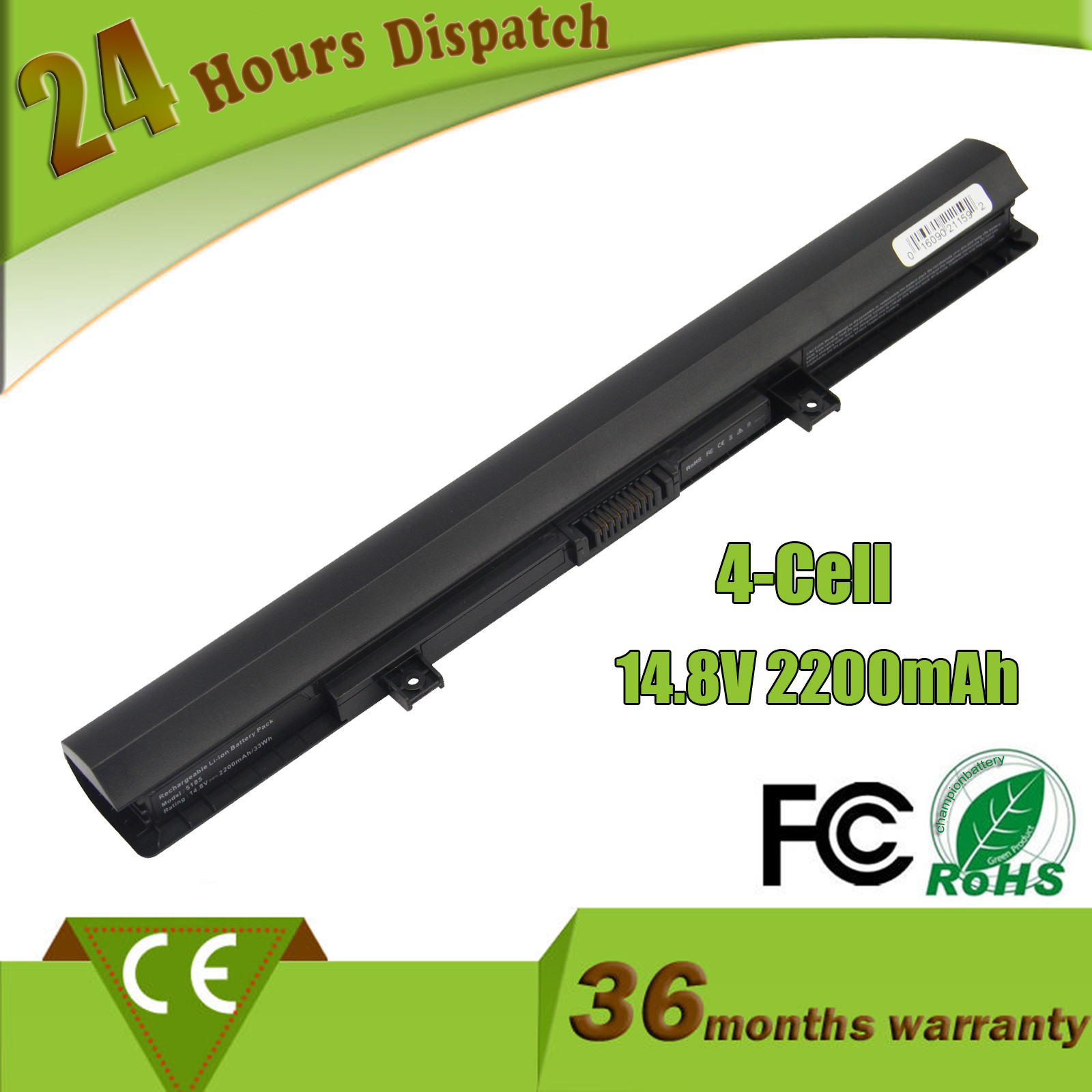 Batterie YASI MFG Pour Toshiba Satellite E45-B L50-B C50-B C55-B - 14,8V 3000mAh 45Wh PA5185U-1BRS