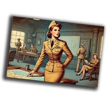 nice vintage US military woman retro WW2 Photo Glossy 4 6 in J42