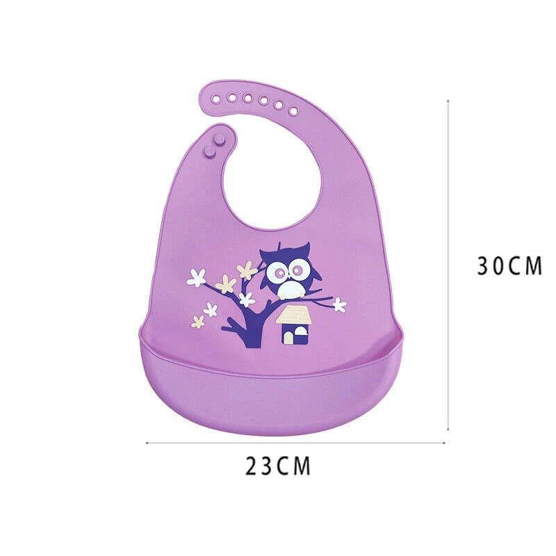 Baby Feeding Bib Apron Smock Silicone Waterproof Easy Clean Toddler Kid Pouch - image 4 of 4