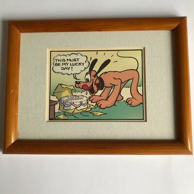 Mickey Pluto The Art Group Framed Print produced exclusively Disneyland Paris D