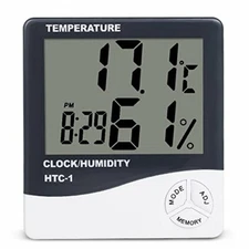 Thermometer Indoor Digital LCD Hygrometer Temperature Humidity Meter Alarm Clock