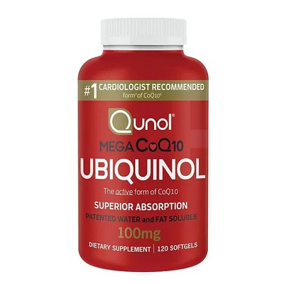 QUNOL Mega CoQ10 UBIQUINOL, 120 Softgels, 100 mg Superior Absorption EXP 04/26