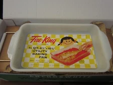 FIRE KING Anchorwhite 1  1/2 Qt UTILITY DISH BAKING DISH 2 CANDLE WARMER NIB