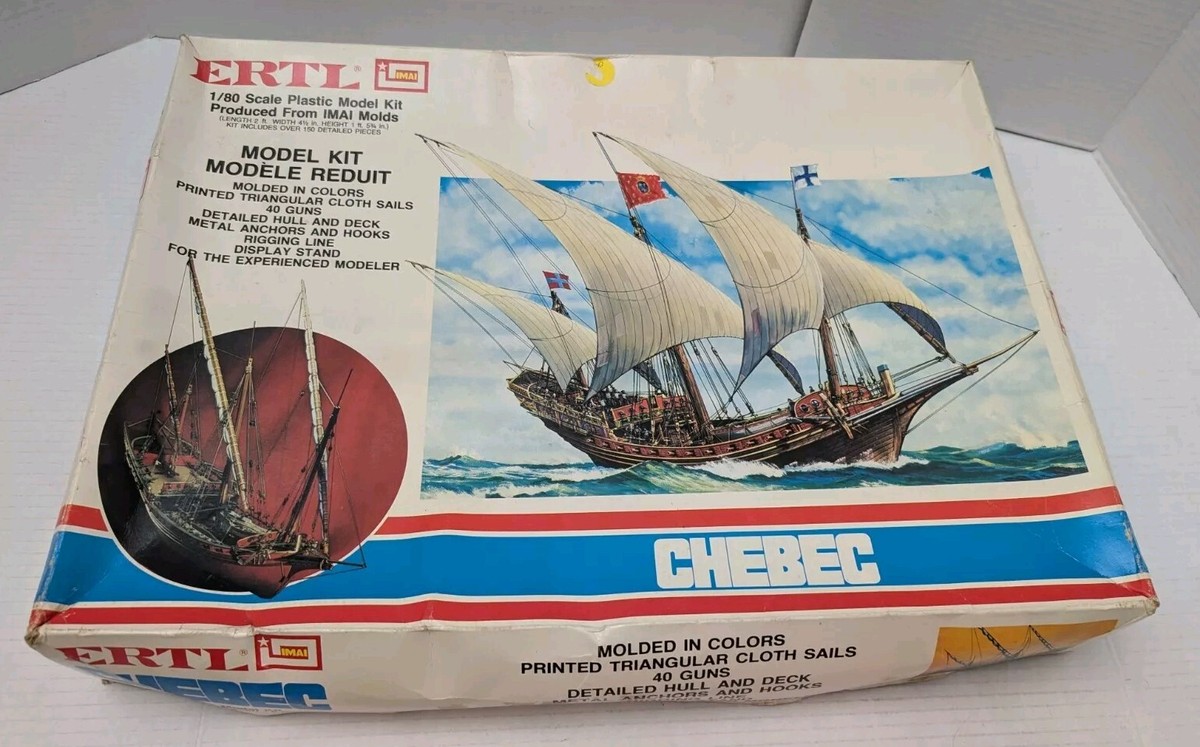 ERTL 1/80 scale plastic model Chebec three masted sailing ship