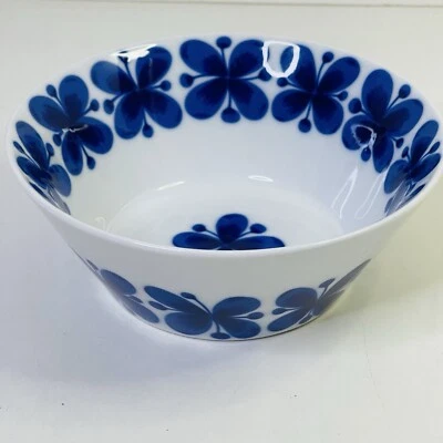 Mon Amie Rorstrand Marianne Westman Arabia Blue Flower Butterfly Soup Bowl