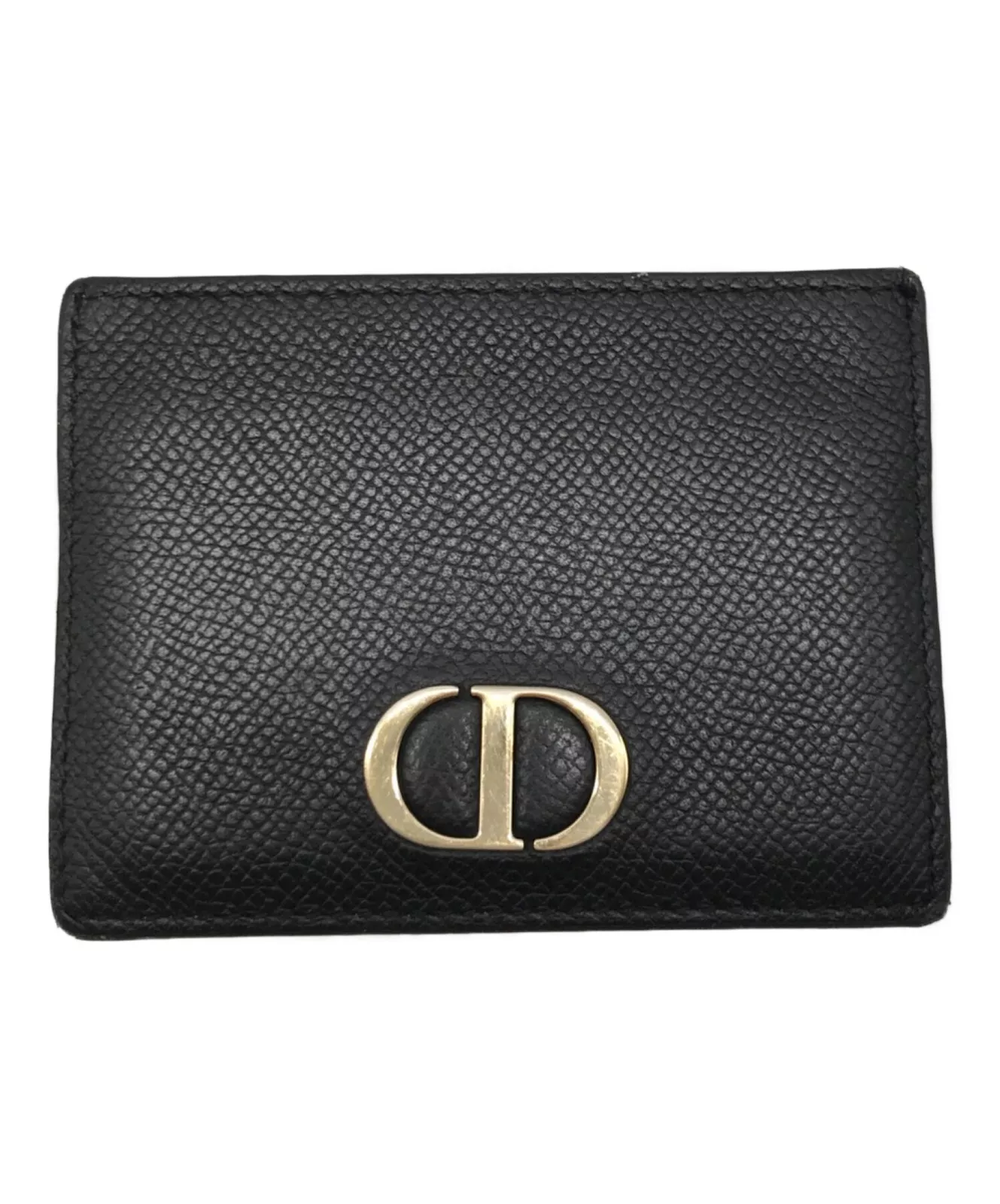 Christian Dior Porte Carte Portefeuille Compact Sac à Main CD Noir Authentique