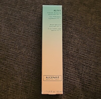 Algenist Alive Prebiotic Balancing Moisturizer SPF 15, 1.7 oz 50 ml  NEW IN BOX