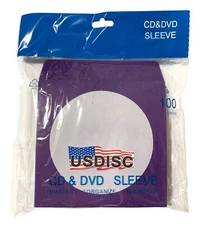 Paper Sleeves 100g Window, Flap, Purple, Pack of 100 100 Sleeves
