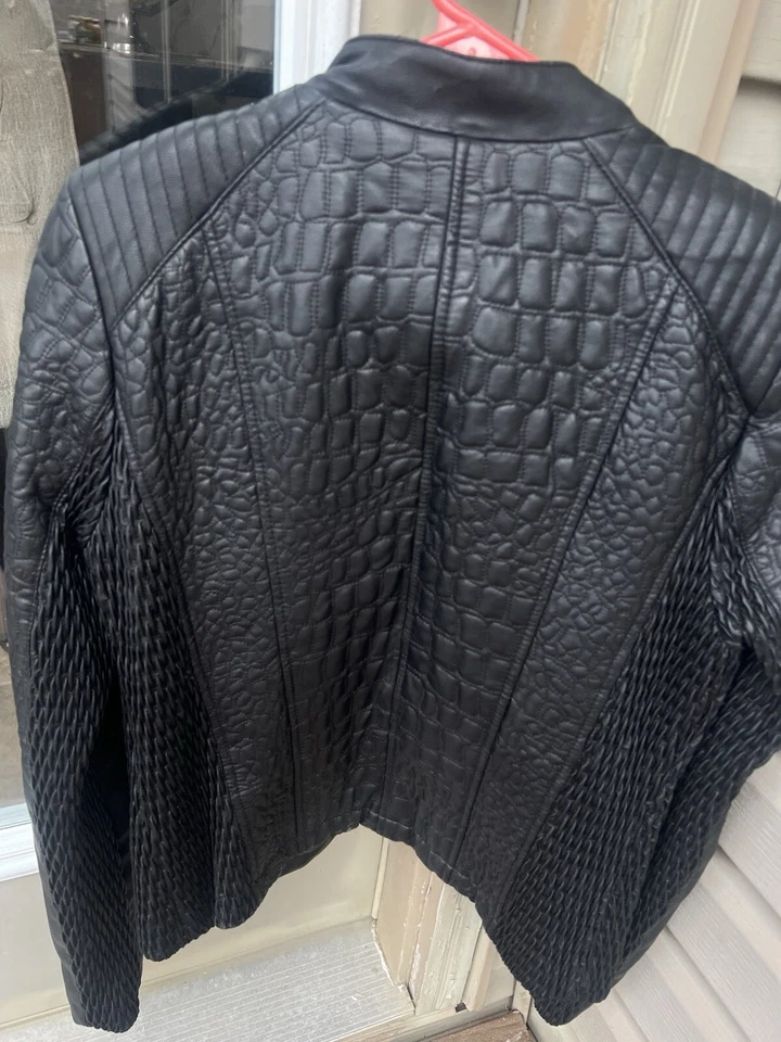 BCBG MAX Adria Faux Leather Textured Jacket - Image 4 of 4