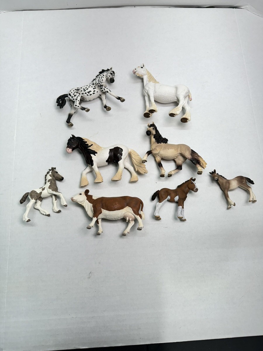 Large Mixed Lot Schleich, Animals Cows Horses Rare Retired