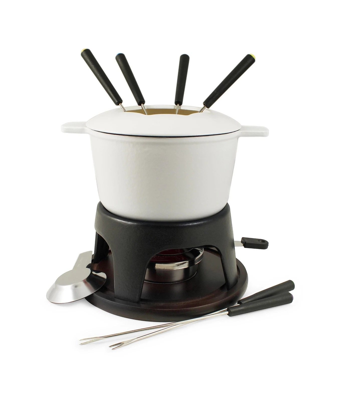 Swissmar Sierra 11 Piece Cast Iron Fondue Set - Matte White