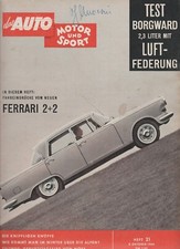 auto motor sport Heft 21 Oktober 1960 Borgward 2.3 Ferrari 2+2 Maybach SW38