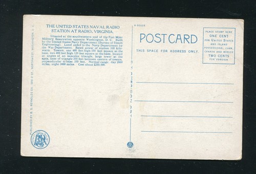 Estación Inalámbrica de Estados Unidos Fort Meyer Virginia Postal Radio Naval - Imagen 2 de 3