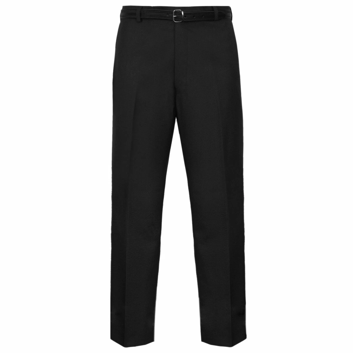 MEN TROUSERS OFFICE BUSINESS WORK FORMAL CASUAL SMART BIG PLUS PANTS BLACK  27L