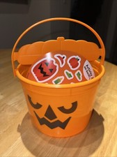 2022 McDonalds Halloween Happy Meal Boo Orange Bucket McPunk  n wStickers pumpkin