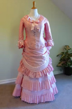 1800's Dress Victorian Dresses Pink Dress Dinner Gown Victorian Bustle Dress