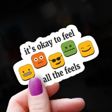 It's Okay to Feel All the Feels Awareness Sticker | Mental Health | Behavorial