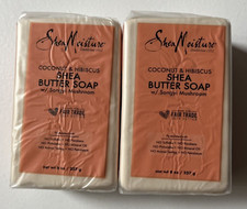 2x SheaMoisture Bar Soap Coconut  Hibiscus Shea Butter Ultra-Moisturizing 8 Oz.