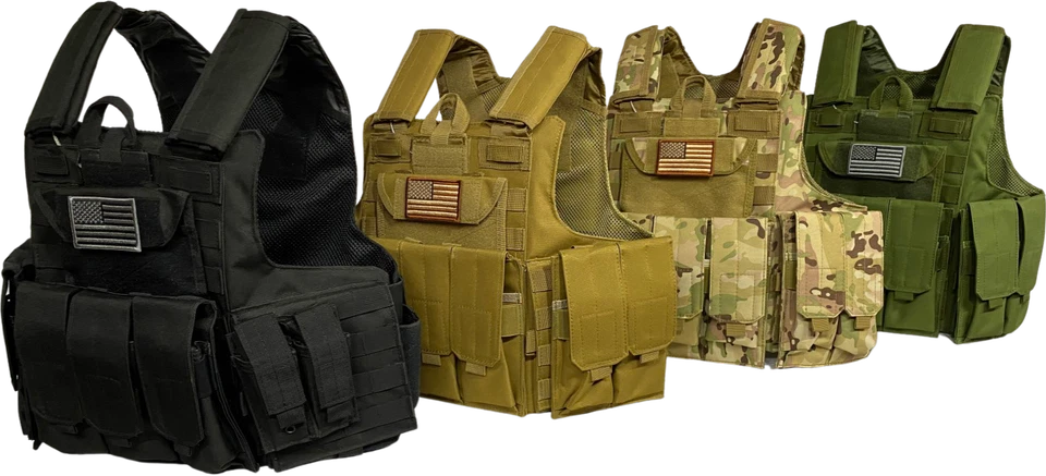 GREEN2 TACTICAL Tactical Vest Plate carrier- Black Multicam Coyote OD FDE Armor Plates Available