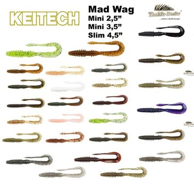 Keitech Mad Wag Mini 2,5'' Mini 3,5'' Slim 4,5'' Creature Bait Wurm Twister Gufi