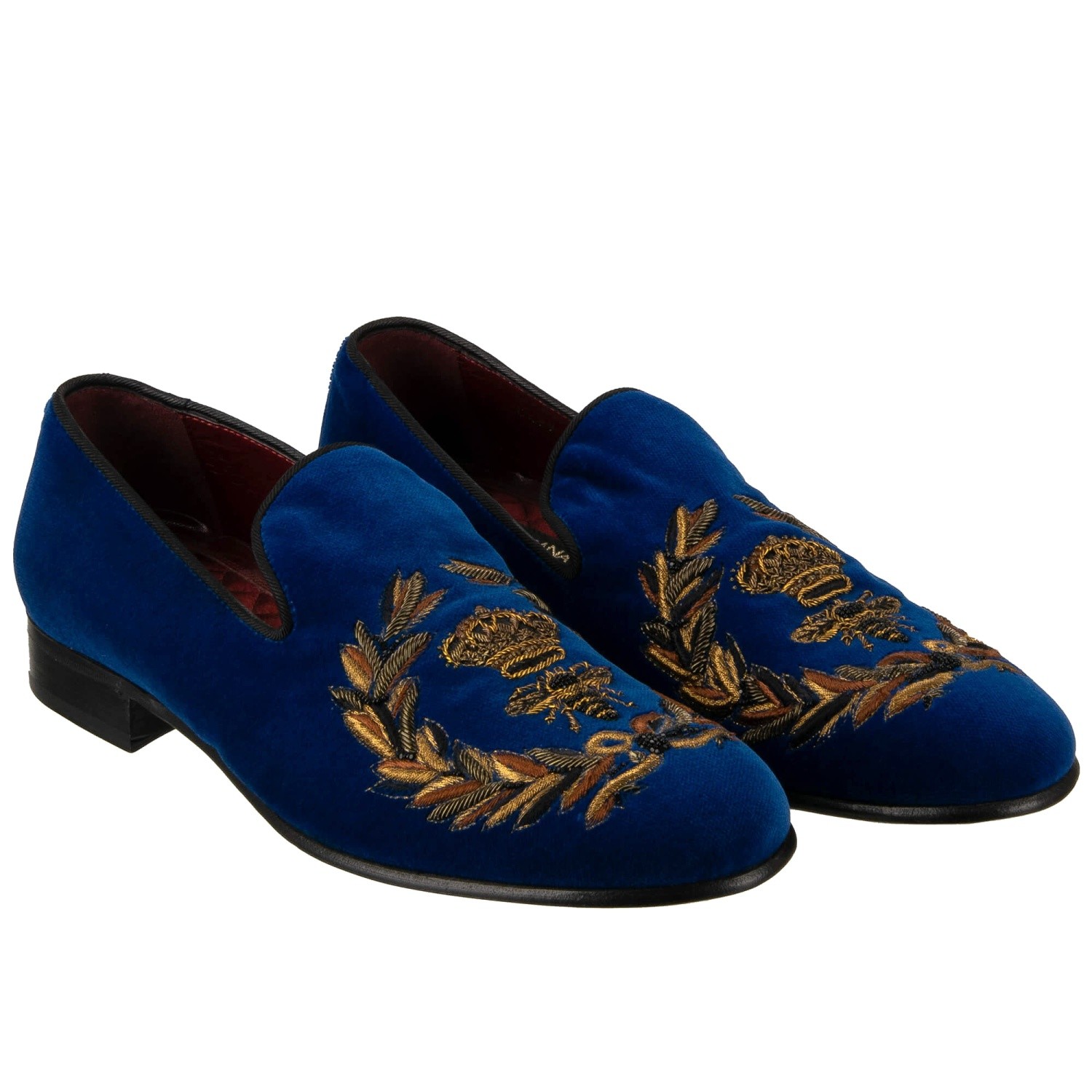DOLCE & GABBANA Napoleon Crown Bee Velvet Loafer Shoes MILANO 41.5 US 8.5 UK 7.5