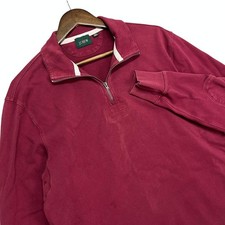 J. Crew Oarsman Mens Burgundy Quarter Zip Sweatshirt Pullover Long Sleeve Size M