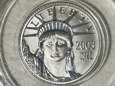 U.S. Mint American Eagle 1999 $10 1/10 oz Platinum Statue of Liberty Coin 3180.00 per troy oz
