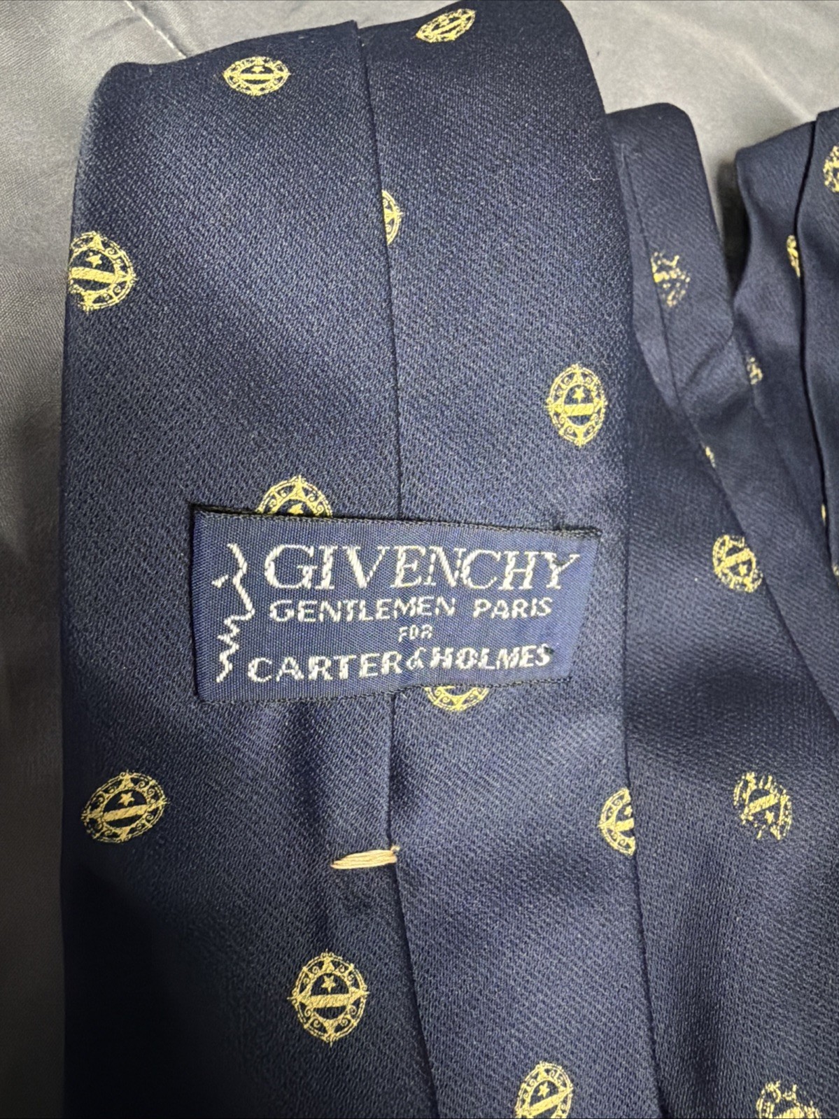 Givenchy Necktie Blue Geometric Pattern Neck Tie … - image 3