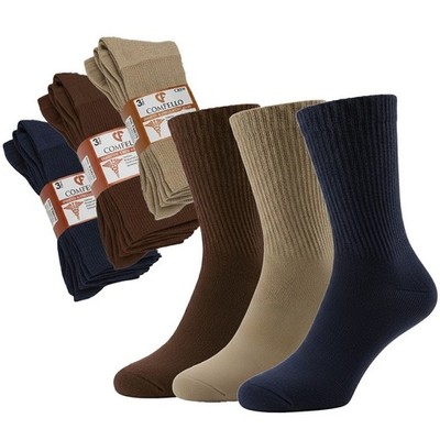 9 Pairs Diabetic Sock Crew Mens Circulatory Health Non Binding Cotton 9-11 10-13