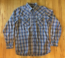 80s/90s Vintage Levi  s Action Shirt Long Sleeve Plaid Size Large Red Blue MiUSA