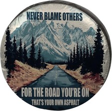 16 Inch Spare Tire Cover With Inspirational Quote Black Lychee Pattern Pvc... 16 Inch Spare Tire Cover With Inspirational Quote Black Lychee Pattern Pvc...