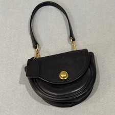 Coach Vintage Mini Bag Womens Black Leather Brass Turnlock 4MG-9826 USA Made