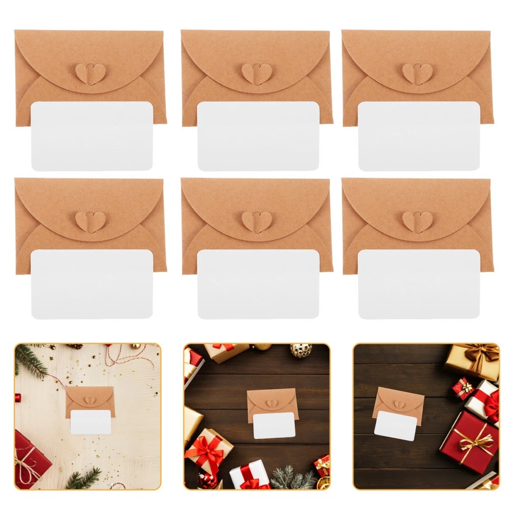 20Pcs Coffee Brown Kraft Envelopes with Blank Greeting Cards Office Use