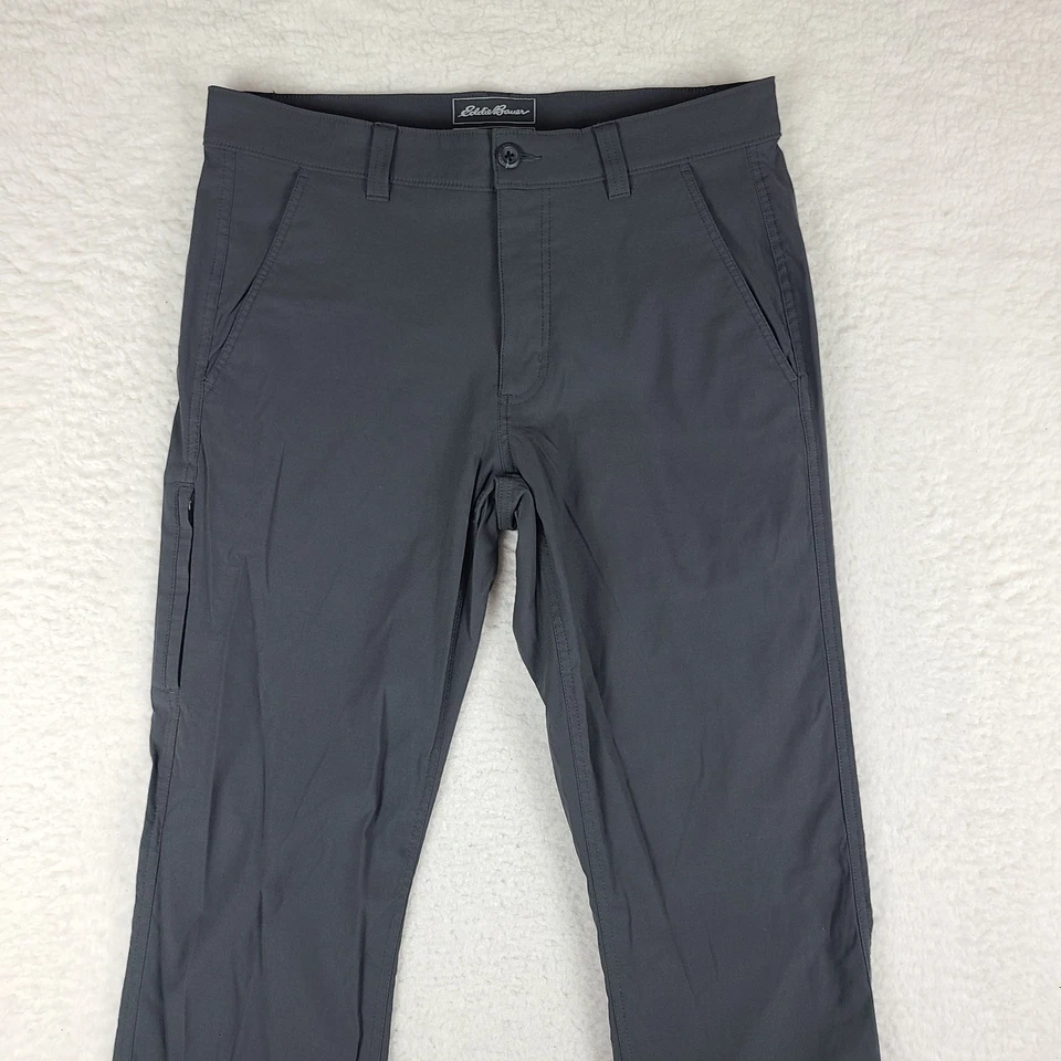 Eddie Bauer Pants Mens 33x32 Dark Gray Straight Performance Tech TraveX Chino - Image 2 of 4