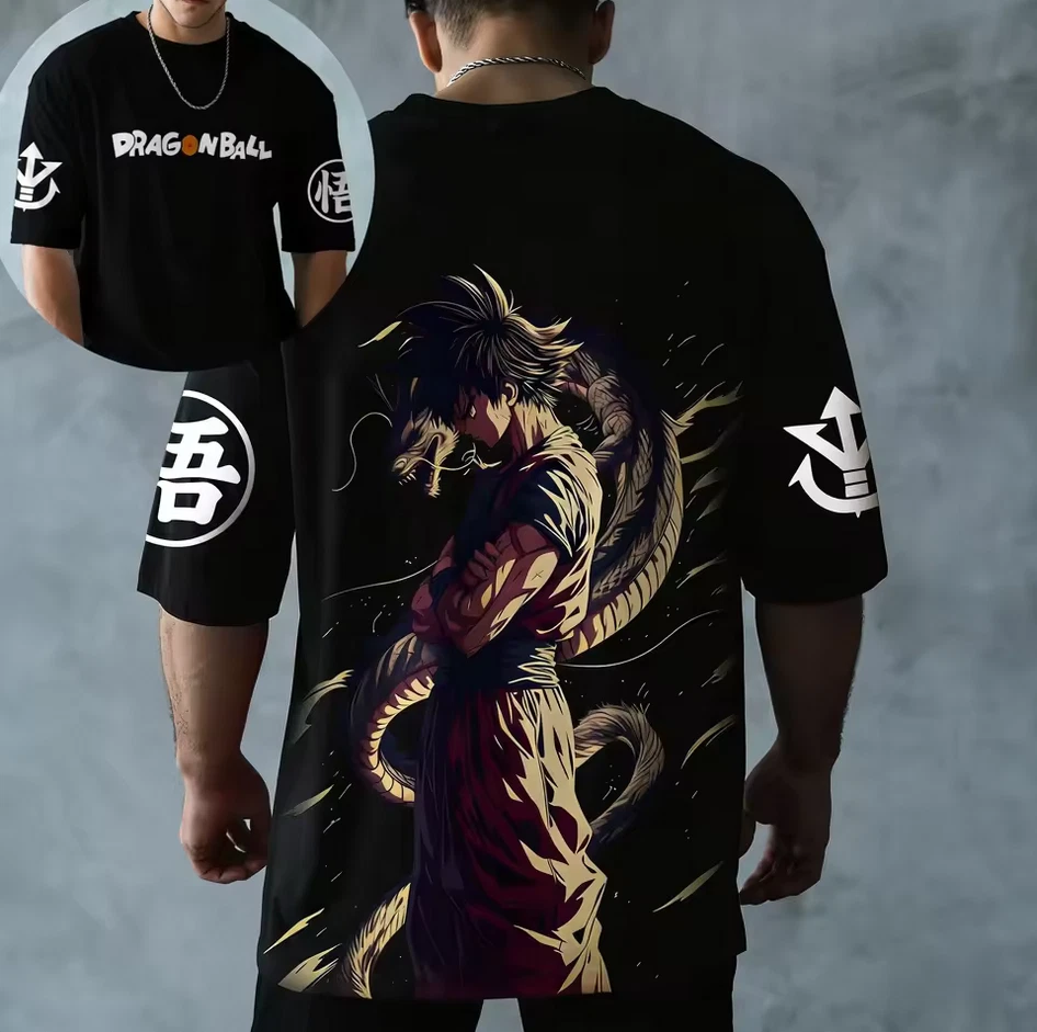 Japanese Anime Printed T-Shirt Oversized Unisex Y2K Harajuku Casual Sports Tee