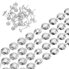15Pcs Upholstery Nailhead Trim, 1 Meters Glossy Tacks Strips 9.5mm Silver